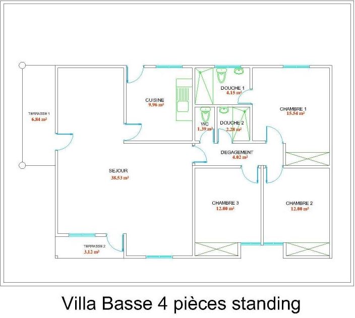 LOGEMENTS SOCIAUX, ÉCONOMIQUES ET STANDINGS - 4 PIECES BASSE - STANDING INDIVIDUELLE
